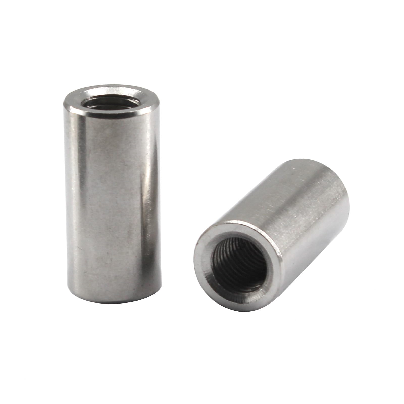 (30 Pieces) M5 10x15mm Round Connector Nuts 304 Stainless Steel Sleeve Nuts Long Rod Coupling Nut