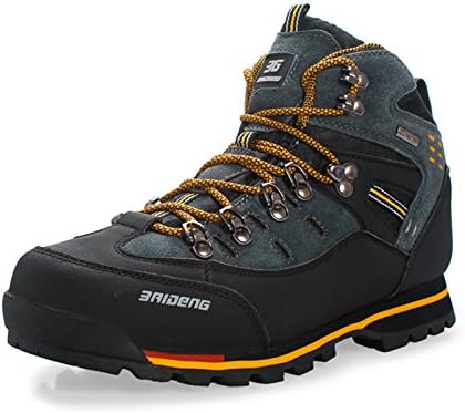 YuanRoad Men's Outdoor Hiking Boots Casual Trail Sneakers Hiking Shoe YRHB8037-Black Yellow-46