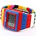 AMPM24 Block Silicone LCD Digital Light Men's Ladies Sport Watch Red Blue LED090