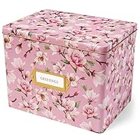 Jot & Mark Greeting Card Organizer Tin Box with Tabbed Dividers (Magnolia)