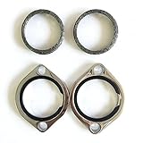 Chrome Exhaust Flange Kit With Tapered Gaskets Harley Evolution 1985 Up