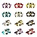 Solovey 12Pack Gold Shining Plated Party Mask Wedding Props Masquerade Mardi Gras Mask Party Costume Accessory, Large