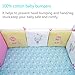 Hengfey Cotton Breathable Baby Crib Bumpers 6 PCS Pink Flower