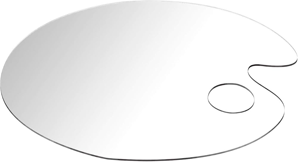 Zngou Clear Acrylic Paint Palette 25x15cm Non-Stick Oval Art Tray