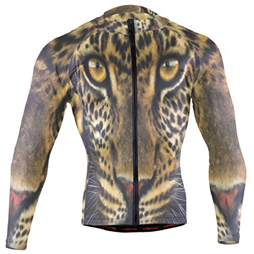 SLHFPX Tiger Face Portrait Mens Cycling Jersey Top Full Sleeve Outdoor Biking Skinsuits Outfit