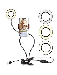 Soporte de luz para cámara  Live Stream, anillo de selfie con soporte de cámara  para Logitech C925e, C922x, C930e, C922, C930, C920, C615, Brio 4K