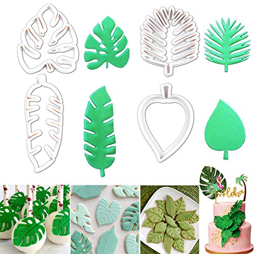 Corta Hojas Tropicales Para Repostería | Set De Moldes De Azúcar Para Decorar Pasteles, Galletas Y Cumpleaños | Fáciles De Usar