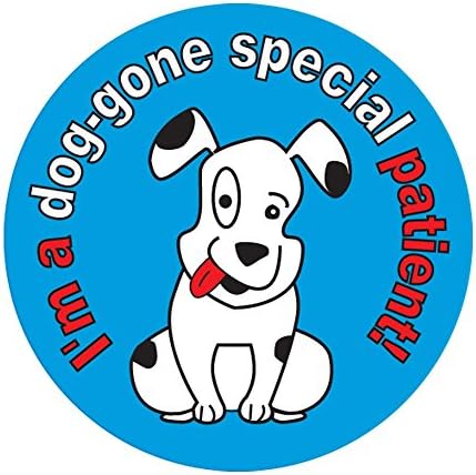 PDC Healthcare 59708881 Label,"IM A DOG-GONE SPECIAL", 2" Circle, Blue (Pack of 250)