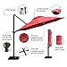 Abba Patio 11 ft Patio Offset Hanging Umbrella Outdoor Cantilever Sturdy Umbrella with Crank & Cross Base & Easy Tilt, for Garden, Backyard, Pool and Deck, Dark Red