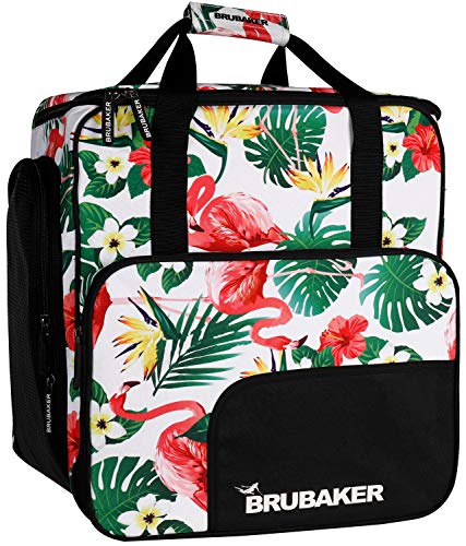BRUBAKER Combo Set CarverSpotlight - Ski Bag and Ski Boot Bag for 1 Pair of Skis + Poles + Boots + Helmet - Flamingos - 66 7/8 Inches / 170 cm - Thumbnail 2