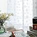 White 63 inch Long Sheer Curtains with Snowflake Design Drapes Christmas Winter Rod Pocket Snow Window Curtains 2 Panels
