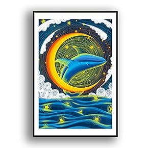 Framed Canvas Wall Art for Living Room, Bedroom Whale Canvas Prints for Modern Home Decoration Ready to Hang - 16"x24" inches