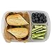 Sunsella Buddy Boxes - 3 Compartment Containers (4 Pack) Reusable Bento Lunch box & Divided Food Storage With Grey Lids (Not Leakproof)
