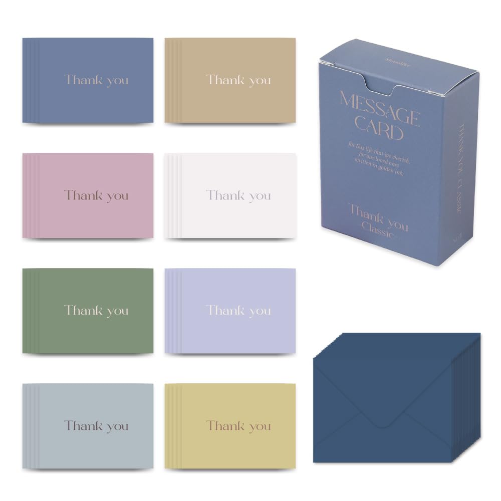 Photo 1 of Monolike Message Card Thank You Classic - Mix 40 Mini Single cards, 20 envelopes Package