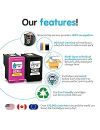Smart Ink - Cartucho de tinta de repuesto para HP 63XL 63 XL (negro y color 2 combinado), uso con Deskjet 1110 1112 2130 3630 3632 Envy 4510 4516 4520 4522 4525 Officejet 3830 4650 4655 5220