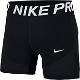 Nike Women's Pro 5" Training Short (Black/White, Small)