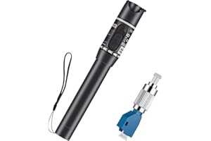 Moocci Fiber Visual Fault Locator 30mW 30KM - VFL Fiber Optic Cable Tester Meter Kit with FC Male to LC Female Adapter - Fiber Optic Tools Source Tester Detector for LC/FC/SC/ST, Network Cable Test