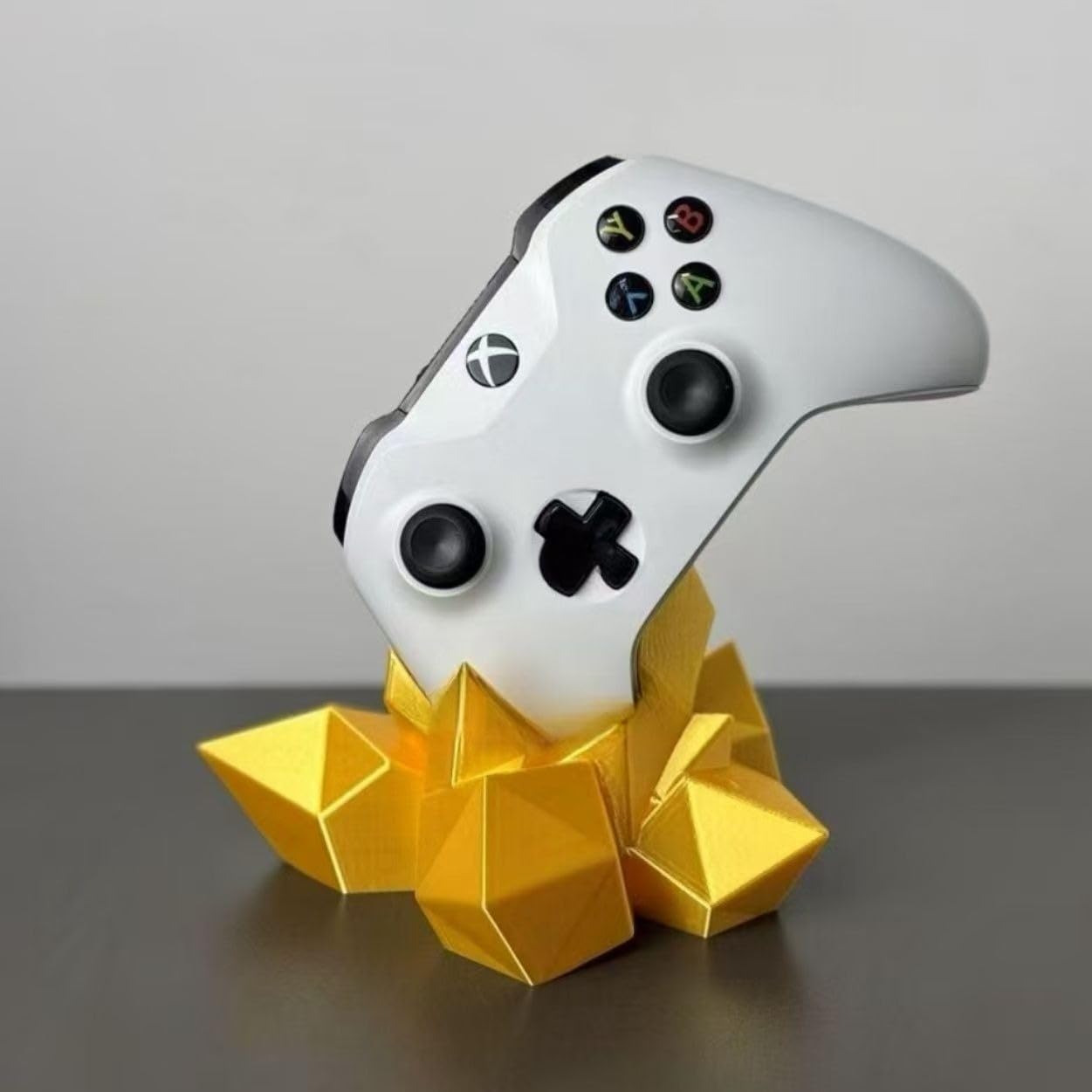 Menbis Narwhalss Metal Fragment Universal Gaming Controller Stand - 3D Printed, Durable & Stylish Organizer for Xbox - Gaming Decor (Gold)