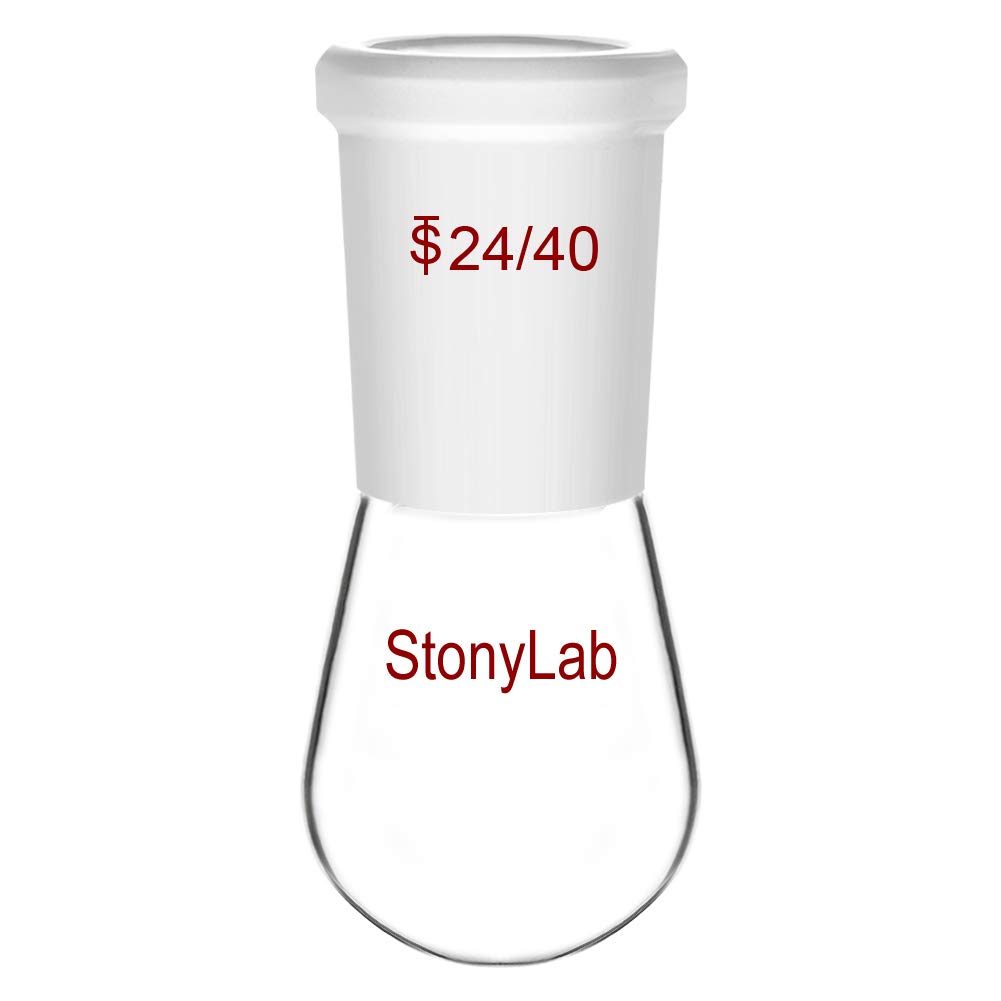 StonyLab Borosilicate Glass 10ml Heavy Wall Single Neck Recovery Flask Rotary Evaporator Flask, with 24/40 Outer Joint, 10 ml — image 1
