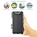 X-DRAGON Solar Charger, 15000mAh Solar Power Bank with Cigarette Lighter, Dual Super Bright LED Light Water-Resistant Dustproof Shockproof Dual USB Phone Charger for iPhone, Samsung, Cell Phone-Blue