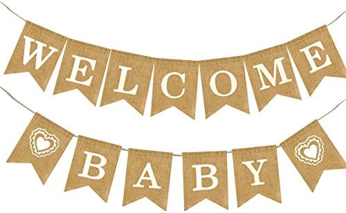 Crazy Night Welcome Baby Jute Burlap Banner for Baby Shower