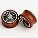 KUBOOZ New Tribal Sun & Moon Organic Natural Wooden Flesh Tunnels Double Flared Ear Stretcher Saddle Plug