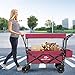 Goplus Collapsible Folding Wagon Cart, Utility Garden Cart Collapsible Outdoor Trolley with Sun/Rain Shade, Push Bar for Shopping, Beach, Lawn, Sports