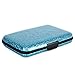VICHLINE Glitter Bling Aluminum RFID Blocking Wallet Slim Hard Metal Credit Card Holder SkyBlue