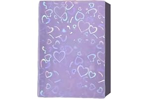 Photocard Sleeves, 100pcs Holographic Heart Photo Cover Sheets Holders for Photo Baseball Game Card Protective