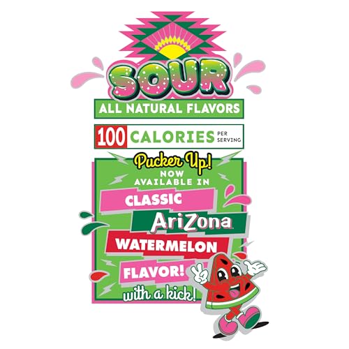 ARIZONA FRUIT SNACKS, SOUR WATERMELON – NEW – 5 OUNCE BAGS (PACK OF 12) – GLUTEN FREE – GUMMY CHEWS