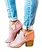Womens Booties Chunky Low Heel Peep Open Toe Suede Ankle Chukka Chelsea Taupe Boots
