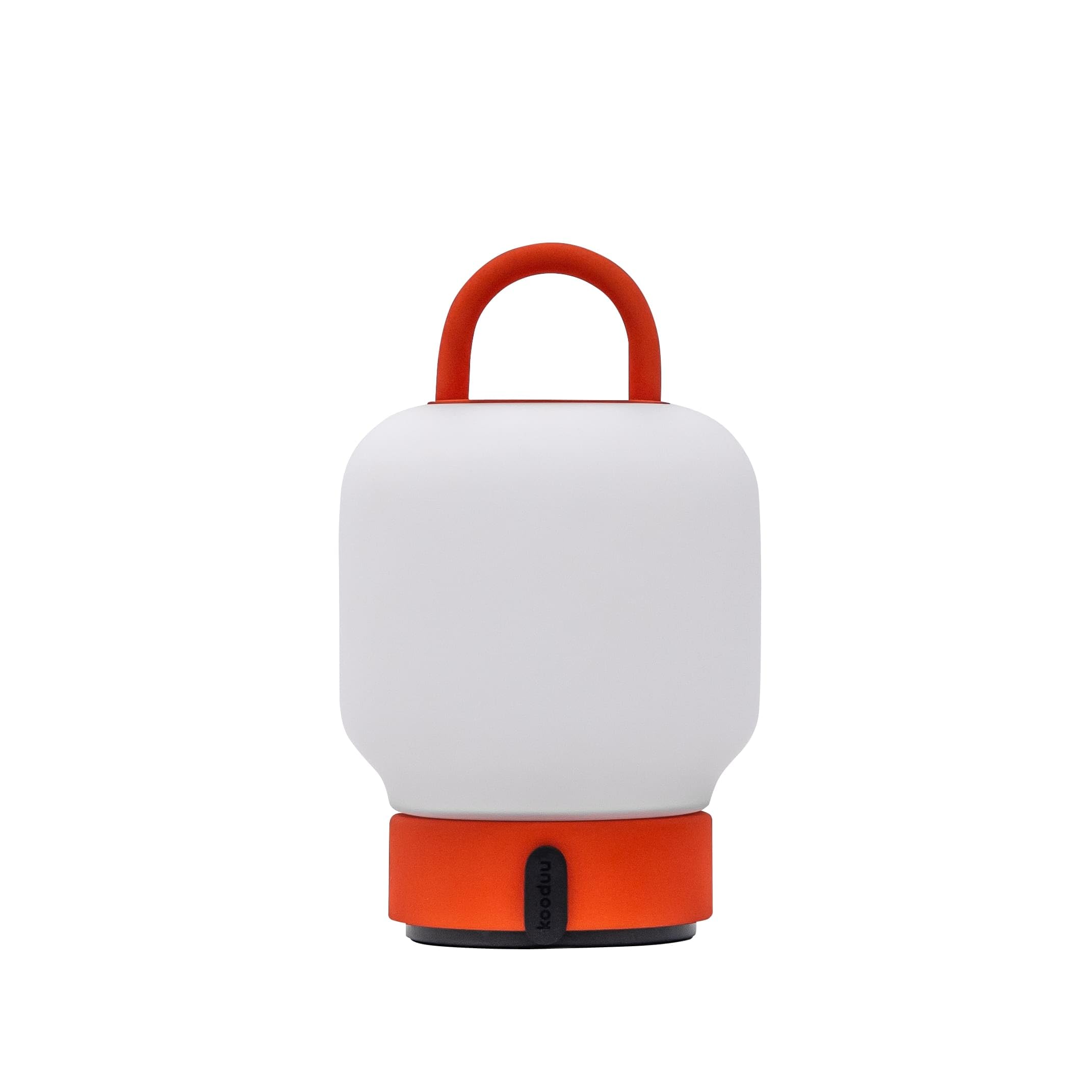 Kooduu - Loome Portable Table Lamp - Dimmable and Rechargeable via USB - Opal Glass, Orange