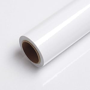 LaCheery 15.8x79in High Gloss White Contact Paper Removable Wallpaper Peel and Stick for Cabinets Stick on Countertops Backsplash Drawer Shelf Liner Furniture Makeover Decorative Self Adhesive Film