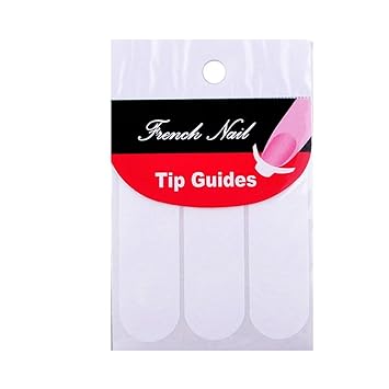 Gugzy DIY French Tip Guide Manicure Nail Art Decorations Round Form Fringe Sticker Stencil (Pack of 10) (Style 2)