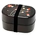Kotobuki 2-Tiered Bento Box, Brown/Red Cherry (Sakura) Blossom