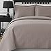 Comfy Bedding Extra Lightweight Frame 3-Piece Bedspread Coverlet Set (King/Cal King, Khaki)