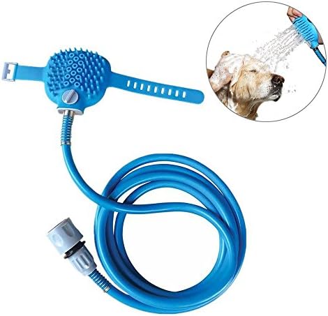 2-IN-1 Unit Pet Shower Sprayer, Sprayer and Scrubber Pet Bathing Tool, Indoor/Outdoor Use [Garden Hoses &amp; Adapter Included]