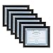 DesignOvation Kieva Solid Wood Document Frames, Distressed Black 8.5x11, Pack of 6