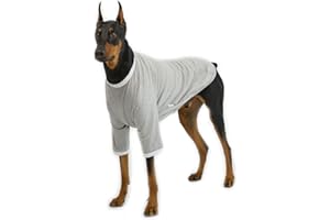 Lucky Petter Ringer Dog Shirt for Small and Large Dogs Cotton T-Shirts Soft Breathable Dog Shirts pet Clothes (4X-Large, Gray/White)
