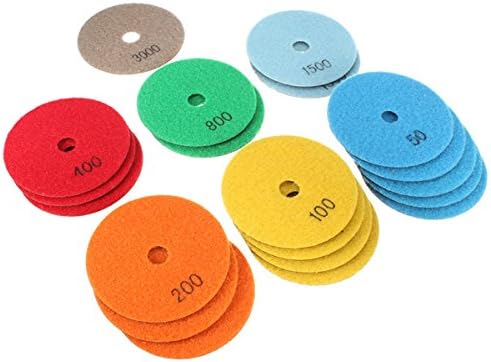 20pcs 4 Inch 50-3000 Grit Diamond Polishing Pads for Granite Stone Concrete Marble