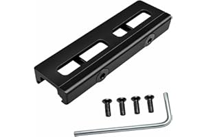 Gotical 2-Slot 2.85 Inch Over Length Picatinny to Adapter Convert Mount for Mlock Accessories Anodized Aluminum BLK