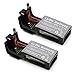 UDI RC Original 3.7Vx2 1000mAh Li-Po Battery with Battery Box for UDI U842 RC Quadcopter Drone Spare Parts Pack of 2