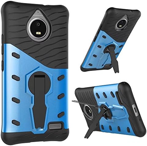 Mote E4 2017 Case,Airbag Design 2in1 PC+TPU Phone Case,Kmall 360 Degree Rotating Ring Bracket Protective Case Shell For Moto E4 2017 Cover European version (blue)