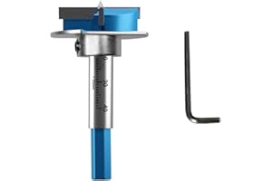 JINSHIBA Forstner Bit 1-3/8"(35mm), Forstner Drill Bits for Woodworking Tungsten Carbide Wood Hole Saw Opener Wood Drill Bit Hex Shank with Adjust Depth, 1 Allen Wrench