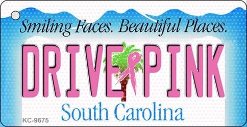 Drive Pink South Carolina Novelty Aluminum Key Chain KC-9675