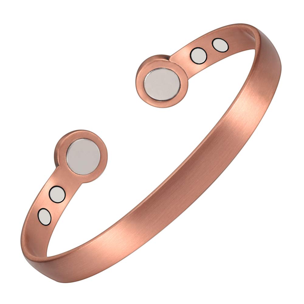 YINOX Magnetic Copper Bracelet, Suitable for People Over 13 Years Old, Men and Women, Bracelet, with 6 Magnets, Adjustable, 18 cm
