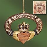 Beautiful Boxed CLADDAGH Christmas ORNAMENT with Card/IRISH/IRELAND GIFT Keepsake