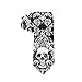 Men's Novelty Necktie Gifts, Gentleman Black and White Classic Skinny Silk Tie, Vintage Cool Dead Skulls Head Textile Neck Ties for Party Casual Formal Suit - 8cm