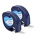 MARKLIFE Replace DYMO LetraTag Label Tape Refills Plastic Label Maker Cassette Black on White 1/2'' W x 13' L 2 Pack