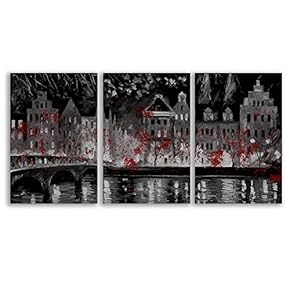 Canvas Wall Art Abstract Cloud Tree Pictures Home Wall Decorations for Bedroom Living Room Oil Paintings Canvas Prints Framed - 16"x24" x 3 Panels